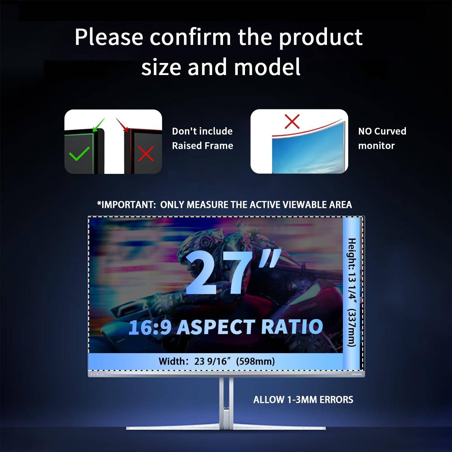 27 Inch Magnetic Hanging Computer Privacy Screen  2 pk - photo 3