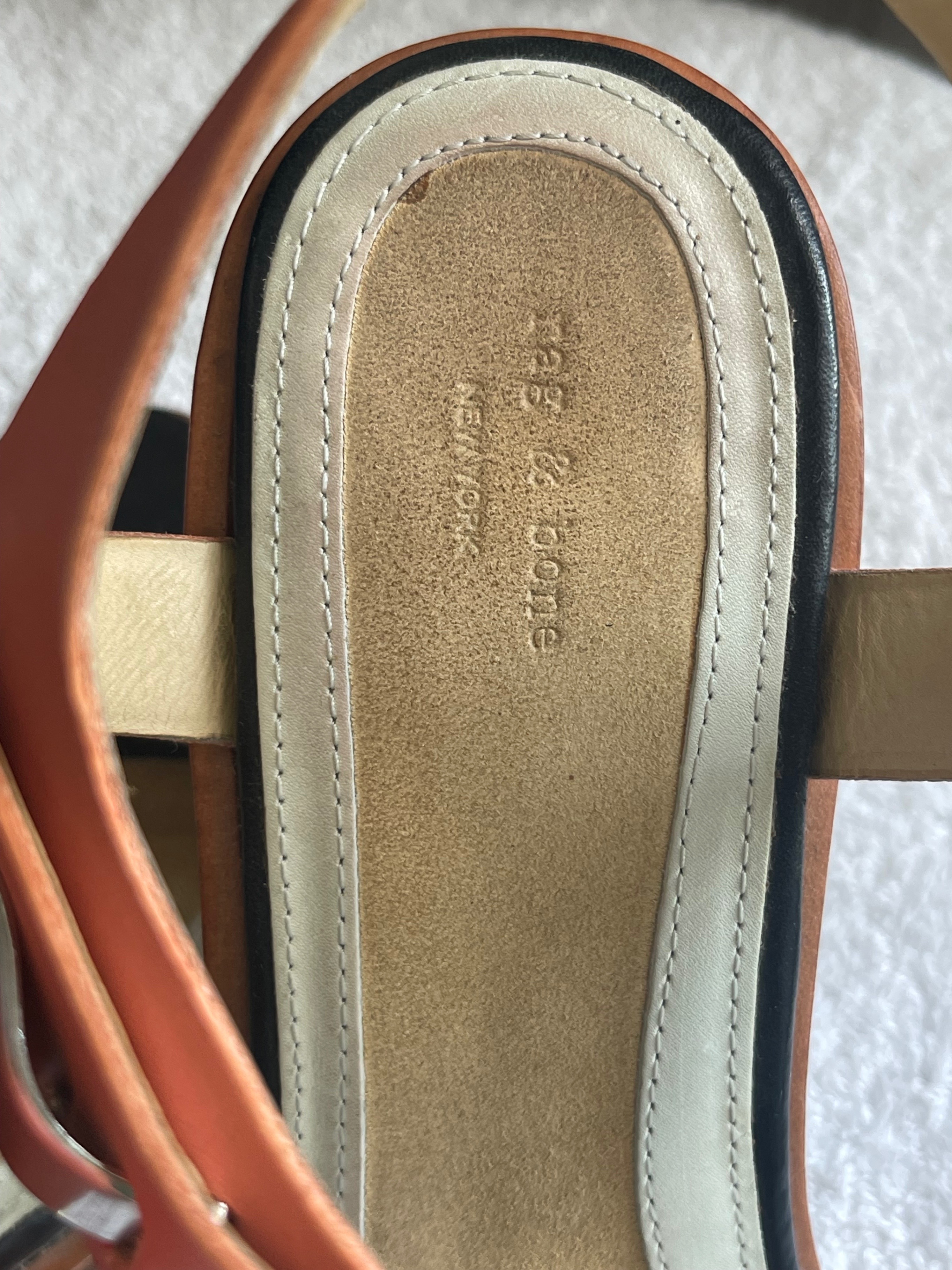 Rag & Bone Colourblock Leather Ankle Strap Block Heels - photo 5