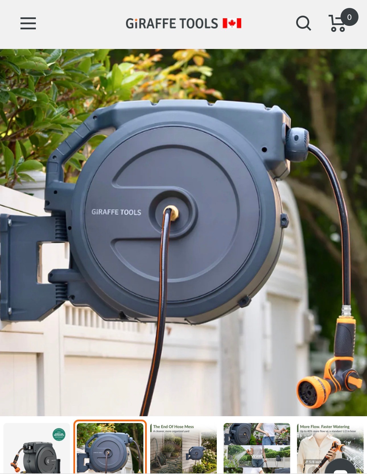 Retractable Garden Hose Reel-5/8in-90ft  Locking System UV proof