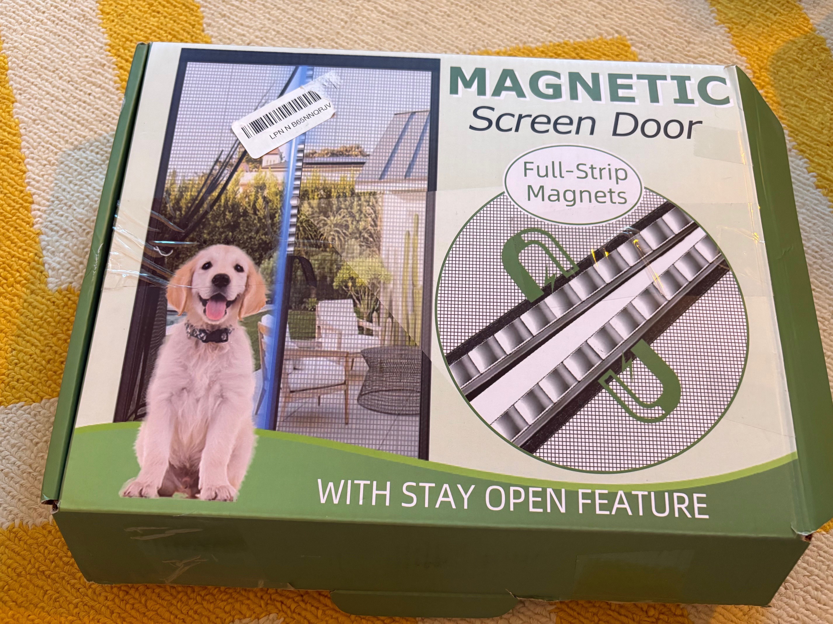 New Screen Door Mesh - Magnetic Self Sealing Hands Free & Black