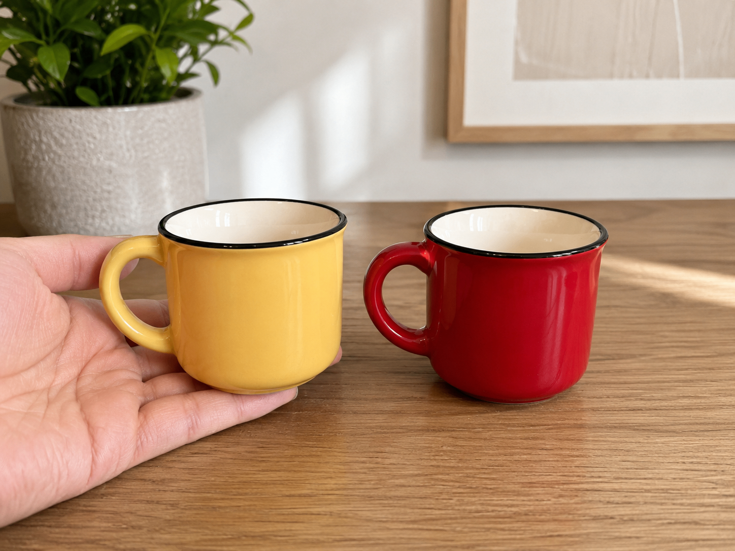 Set of 2 Ceramic Espresso Cups