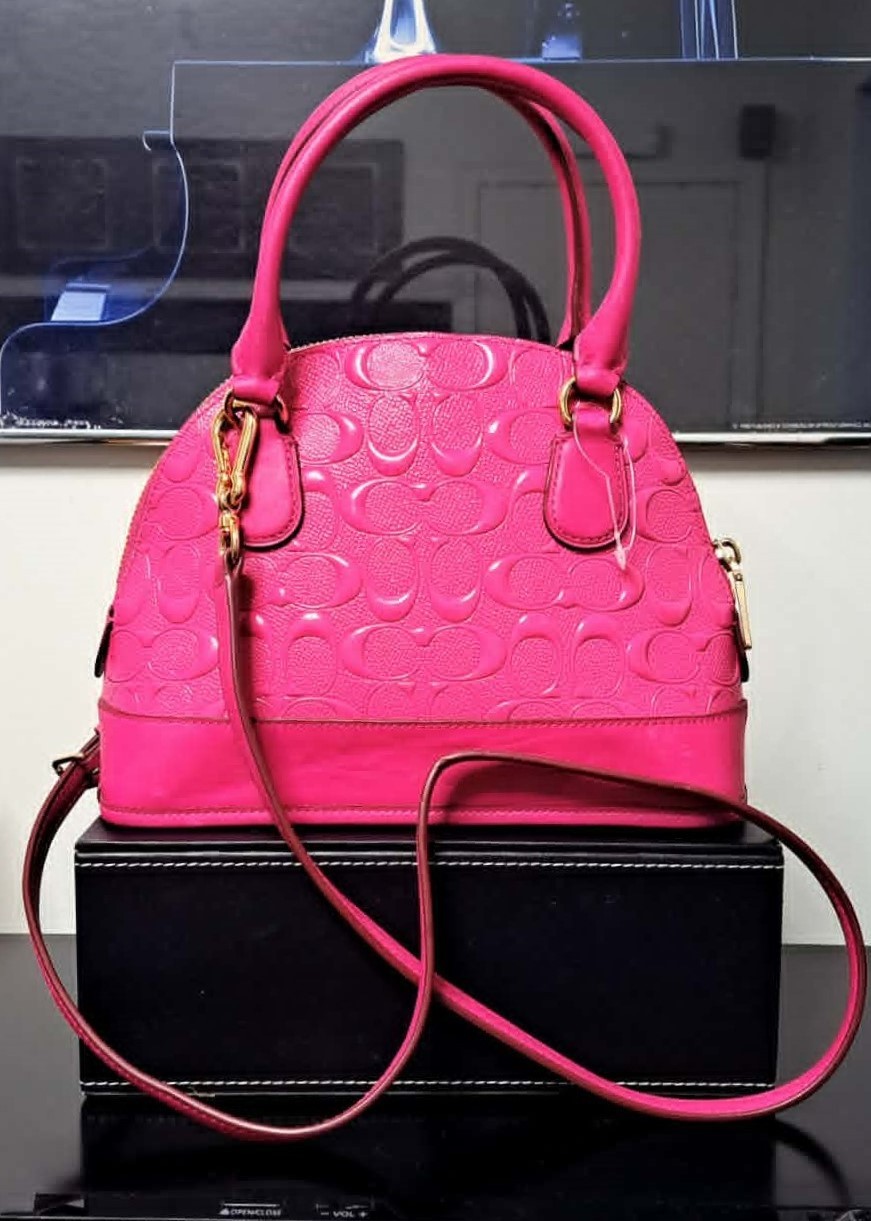 New Coach Small Sierra Domed Satchel Signature Patent Leather - photo 2