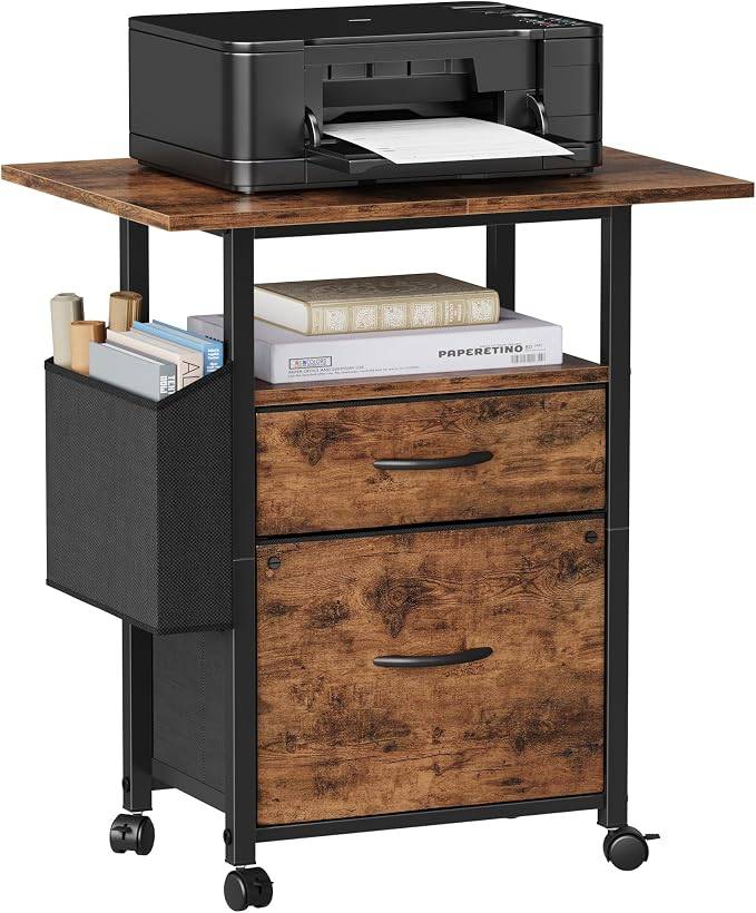 GYIIYUO Rolling File Cabinet w/ 24" Desktop - Like New - photo 3