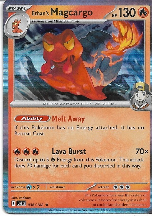 Pokemon Ethan's Magcargo 036/182 Destined Rivals Holo NM