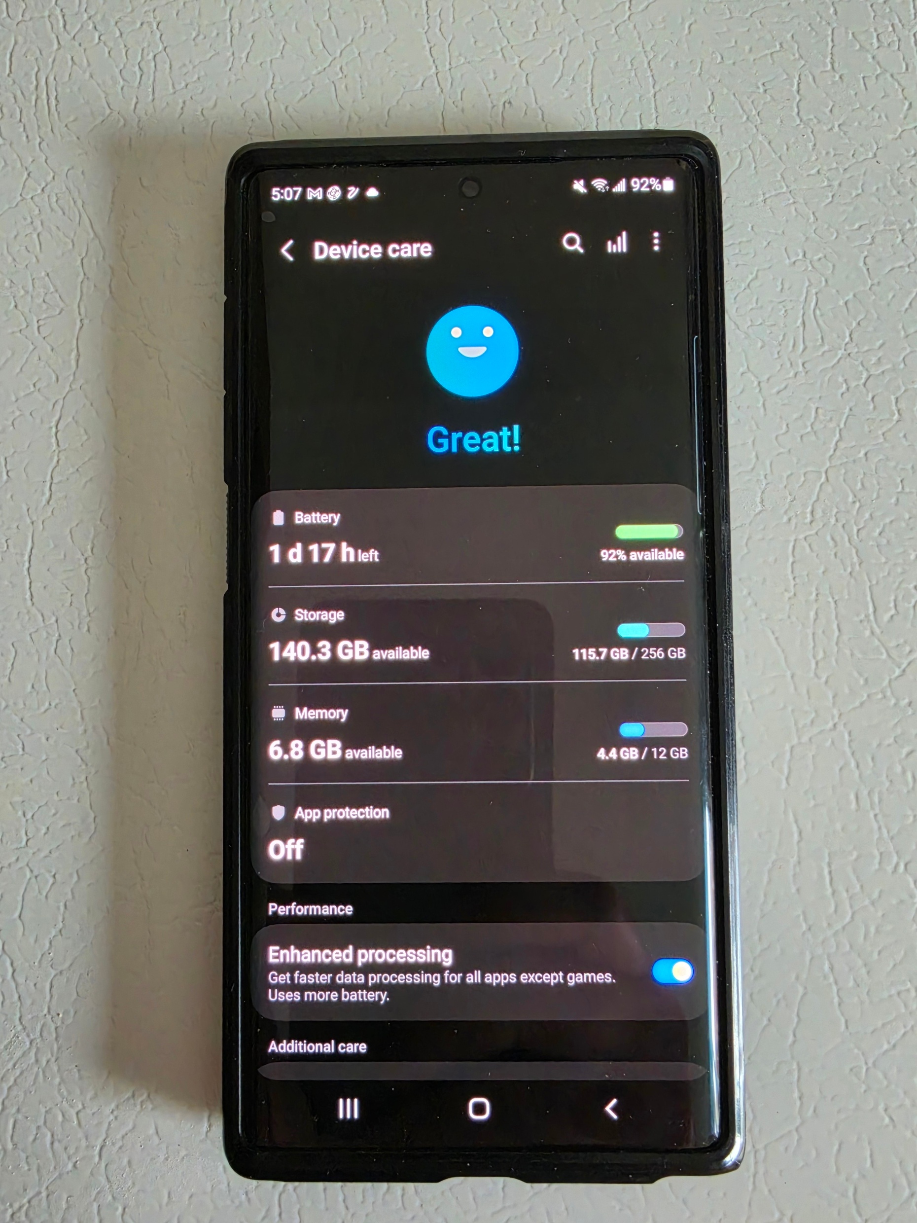 Note 10+ Unlocked 256GB with Spigen Case