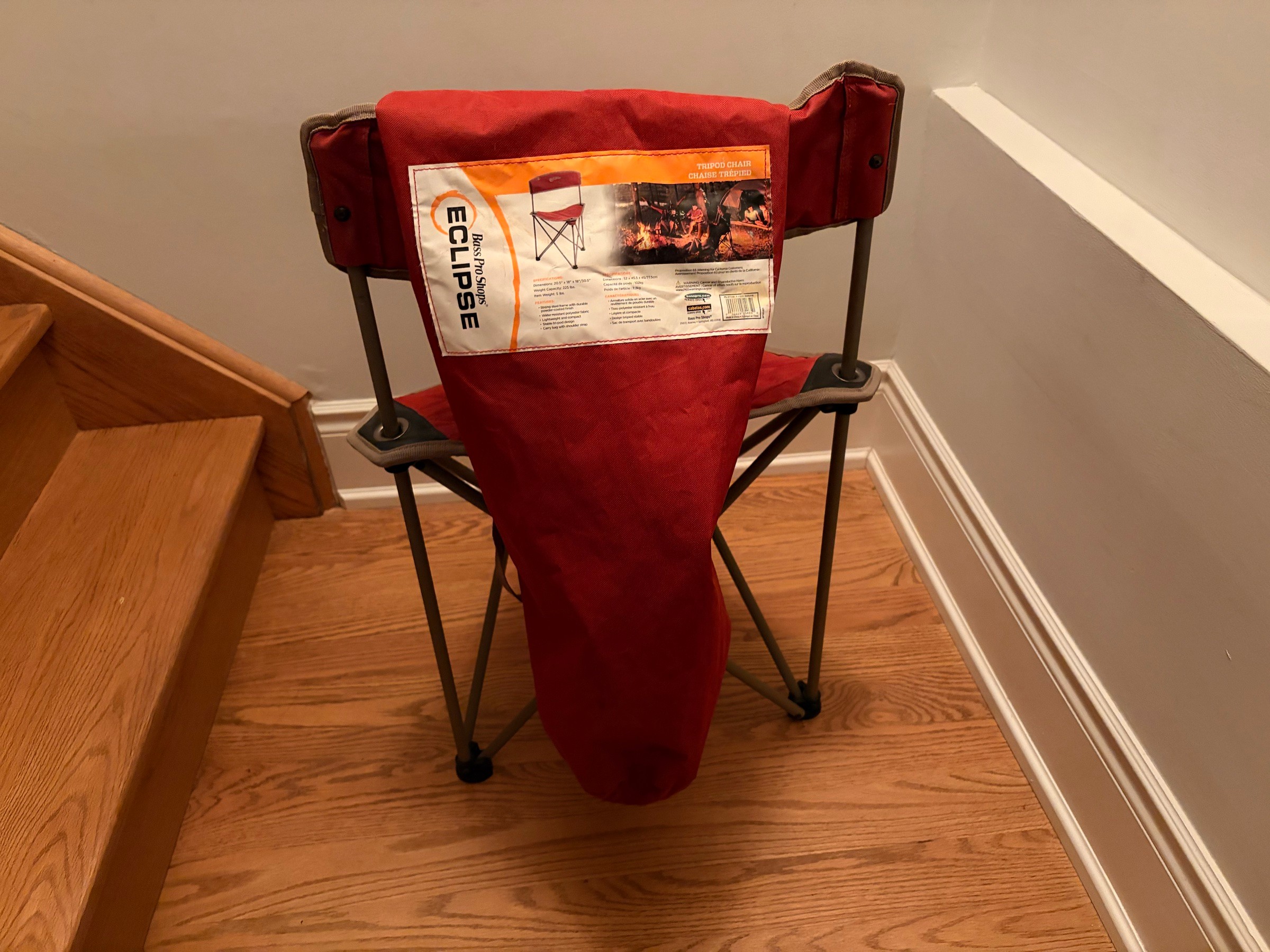 Bass Pro Shops Eclipse tripod camp chair (red, w/ backrest) - photo 4