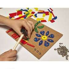 Kikkerland Hammer Tap STEM Mosaic Toy Set for Kids 3+
