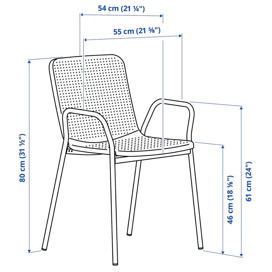 TORPARÖ Table and 4 armchairs, outdoor, foldable white/white - photo 3