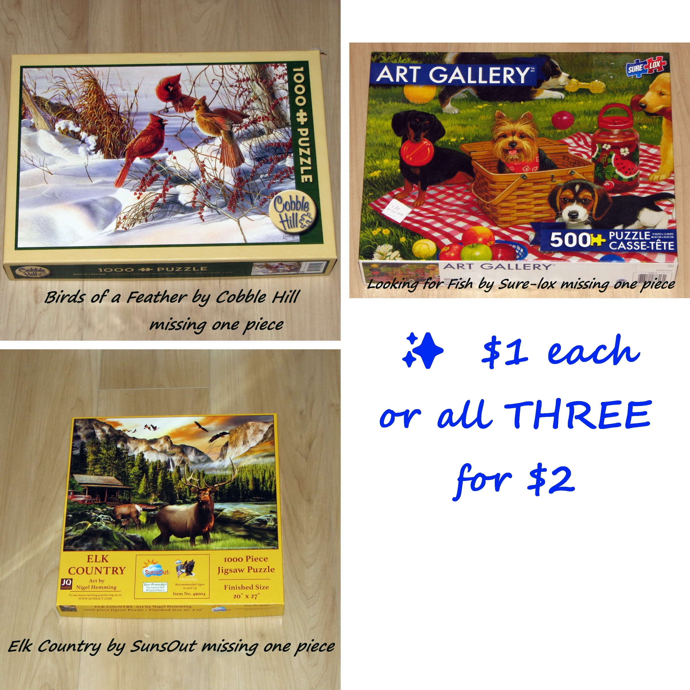 ✨❤🧩   LOTS of PUZZLES-JIGSAW –$1-$3-$5-$6  🧩❤✨ - photo 3