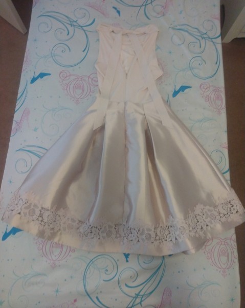 Pink Satin Dress with Lace Trim - photo 2