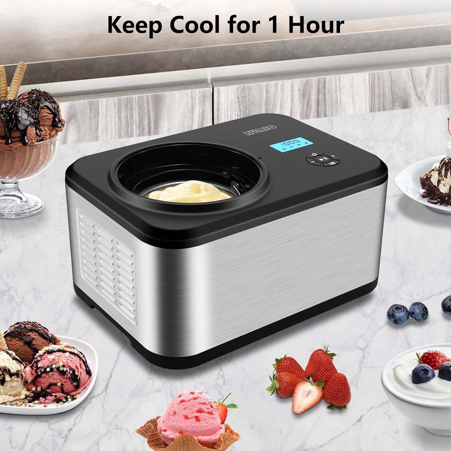1.6-Quart Automatic Ice Cream Maker with Compressor - photo 2