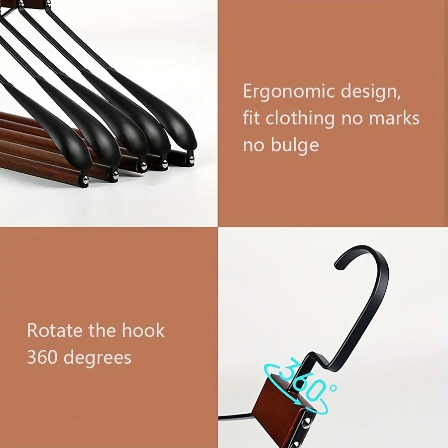 Wooden and Metal Wide Shoulder Clothes Hangers - photo 4