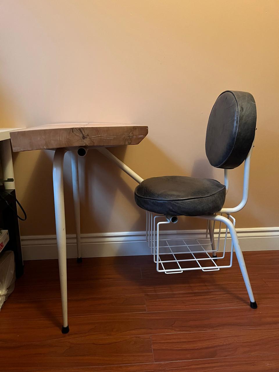 Vintage-Style Hand-Crafted Custom Wood Writing Desk-Chair Set - photo 4