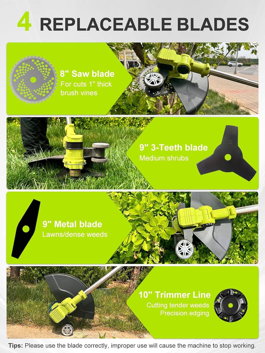 Brushless Weed Wacker Cordless, 21V Battery Powered Weed Eater - photo 5