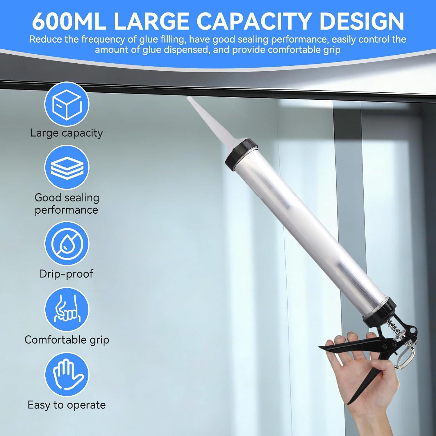 Aluminum Tube Silicone Caulkinggun, 600ml - photo 3