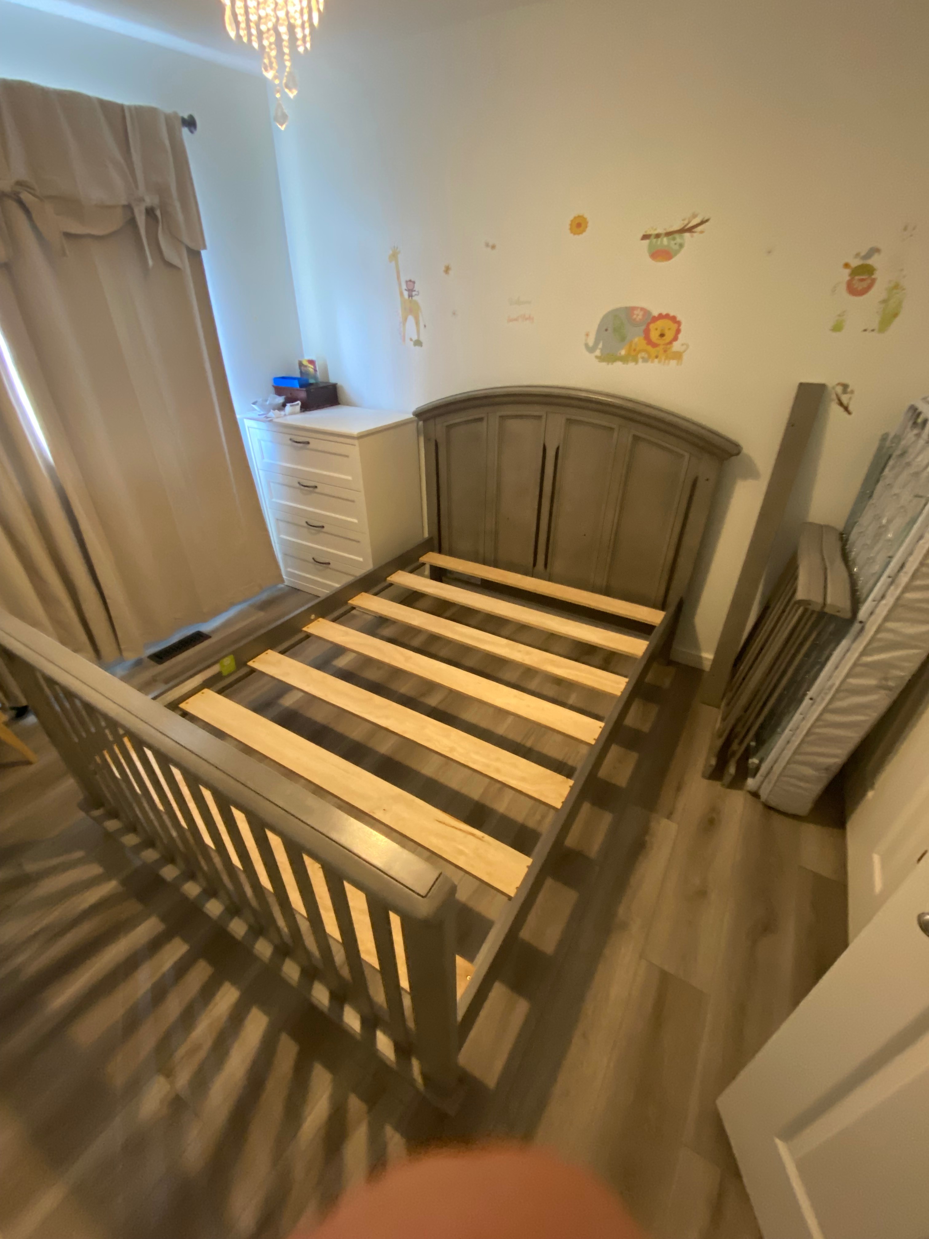 Solid Wood Crib + Full size Bed Package – Grey Finish - photo 5