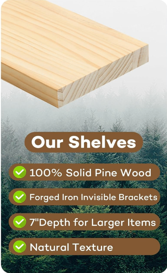 New 2 Solid Wood Floating Shelves (24") - photo 3