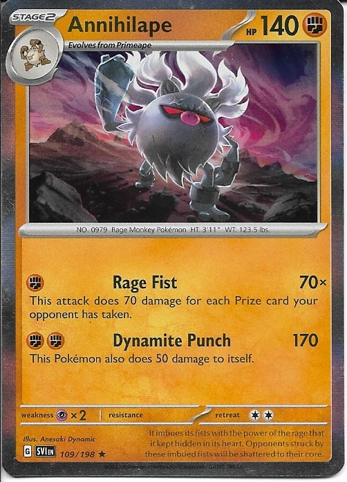 Pokemon Annihilape 109/198 Scarlet & Violet Base Holo LP
