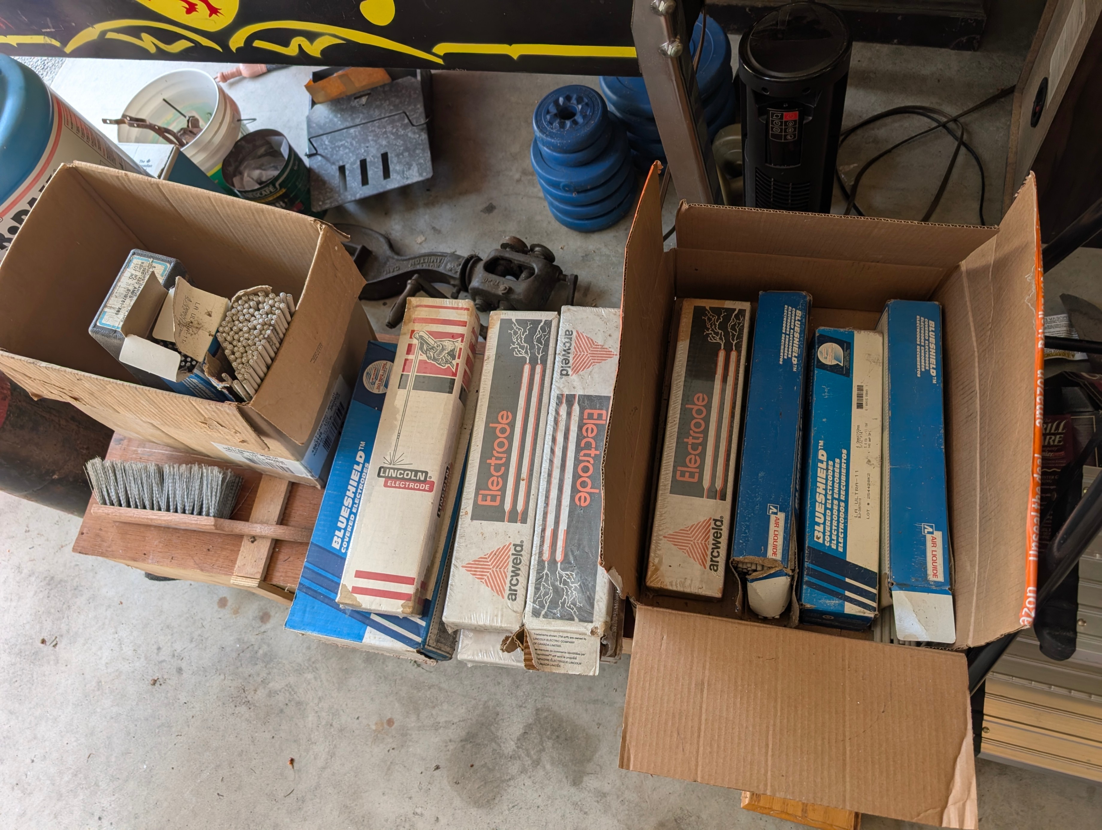 12+ boxes of welding rods