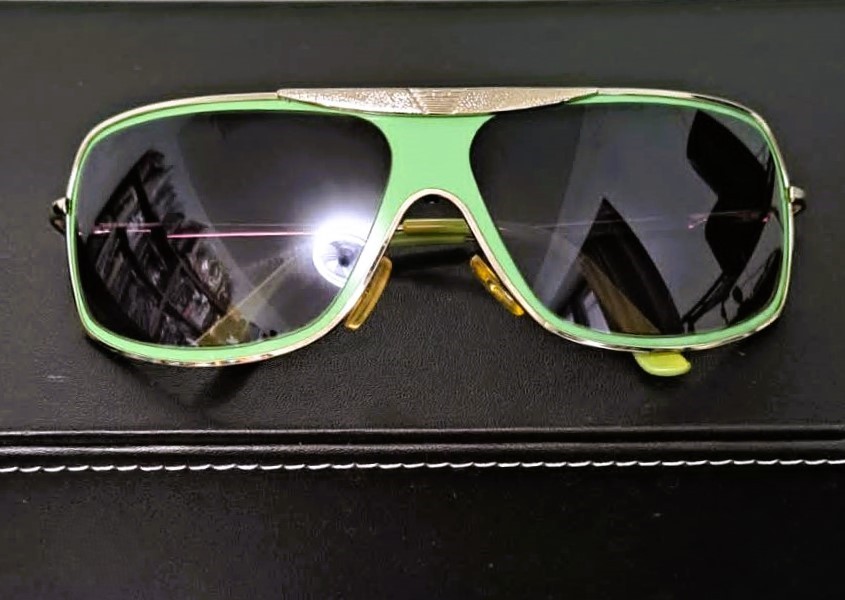 NEW Vintage Y2K Lime Green Shield Sunglasses Rave/Cyber Aviator - photo 5