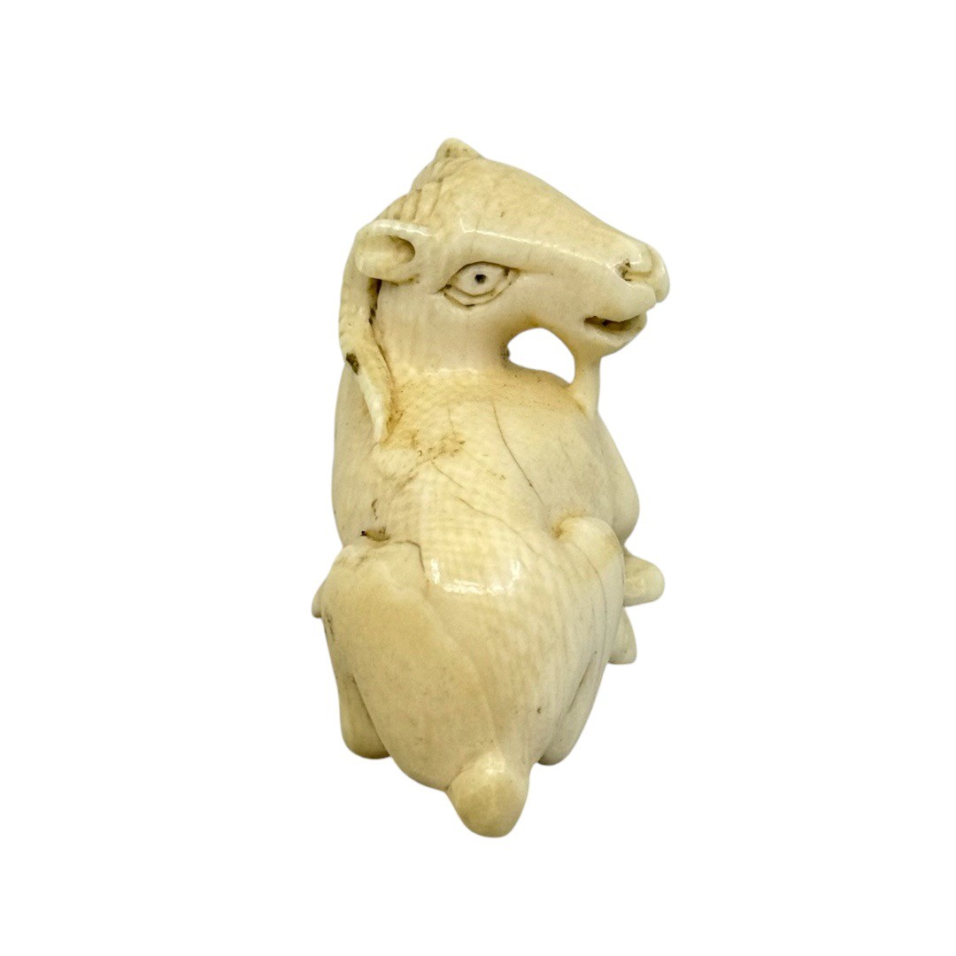 Showa period Japanese carved bone Goat netsuke - GM1226 - photo 5