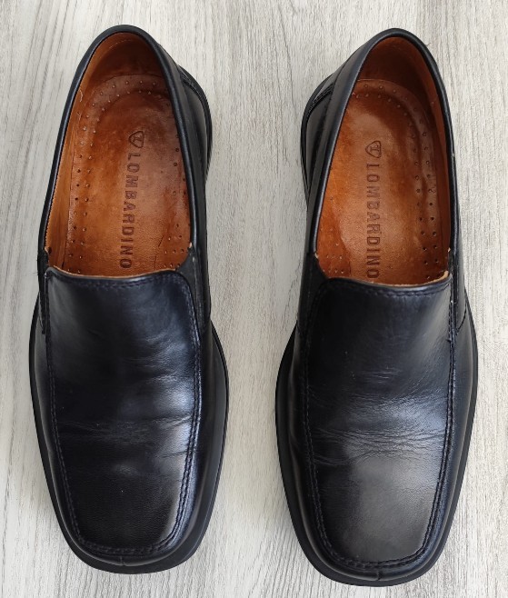 Lombardino Men's Black Leather Shoes