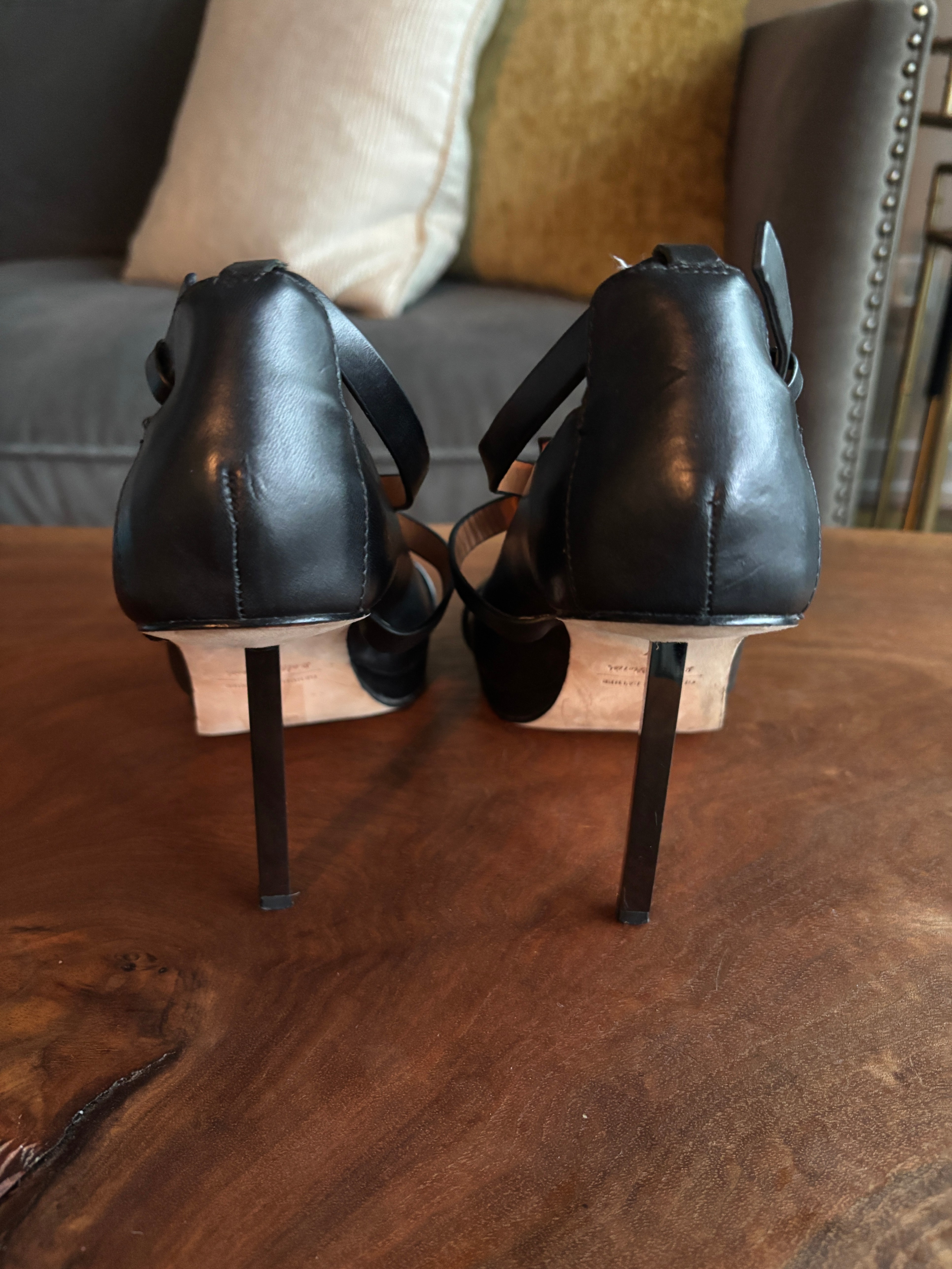 &OtherStories Black Leather Cage Platform Heels - 37 EU / 6.5 US - photo 5