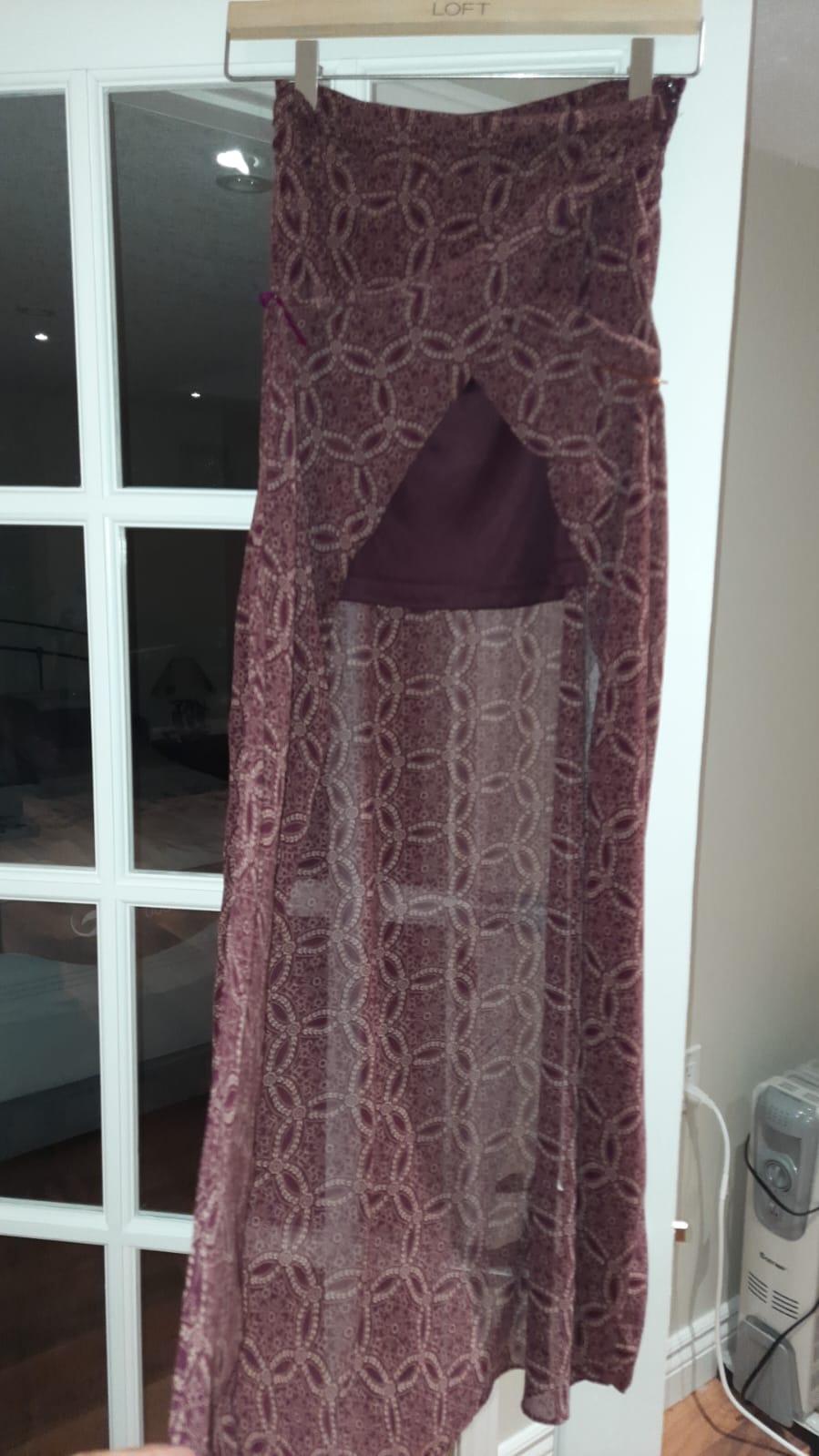 Forever 21 Boho Sheer Maroon Wrap Skirt - photo 5