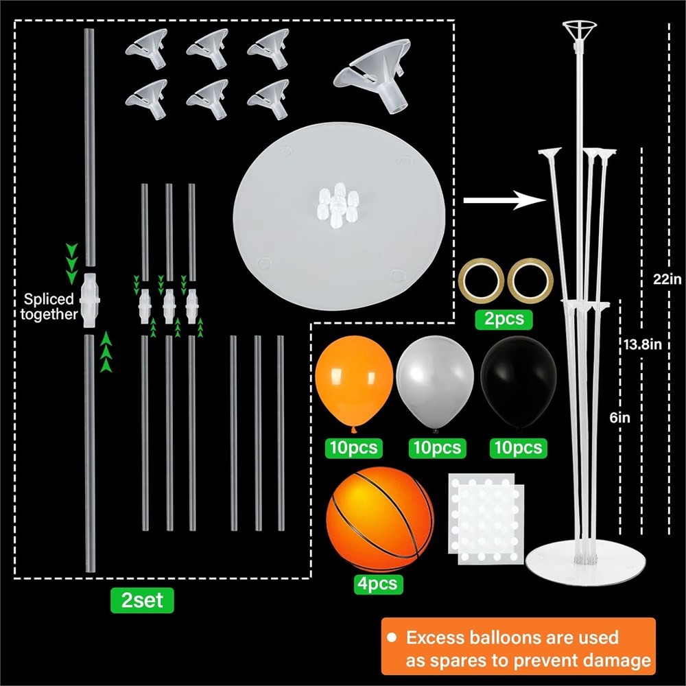 4 Sets Basketball Party Balloons