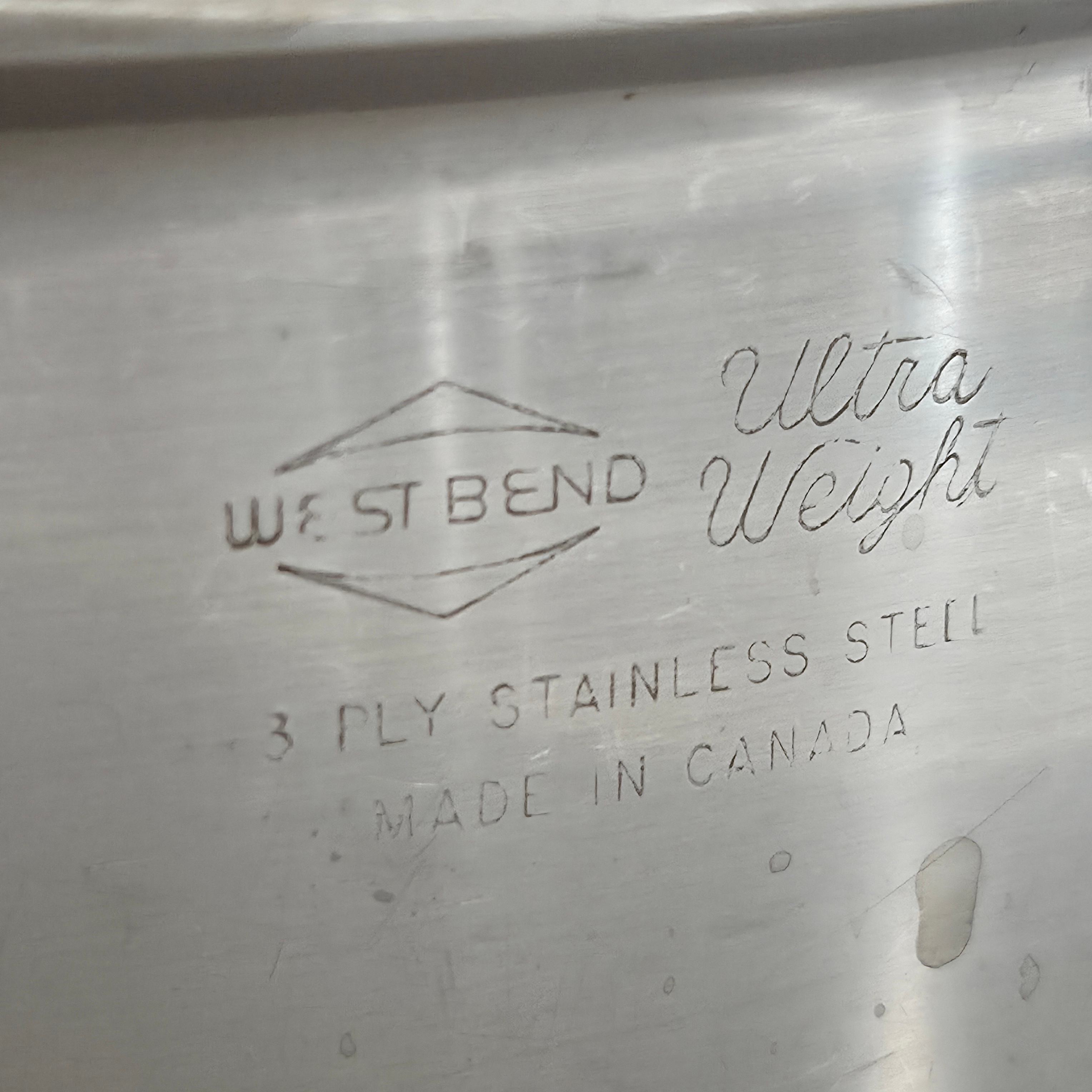 Vintage WEST BEND Ultra Weight 3 Ply Stainless Steel Saucepan - photo 4