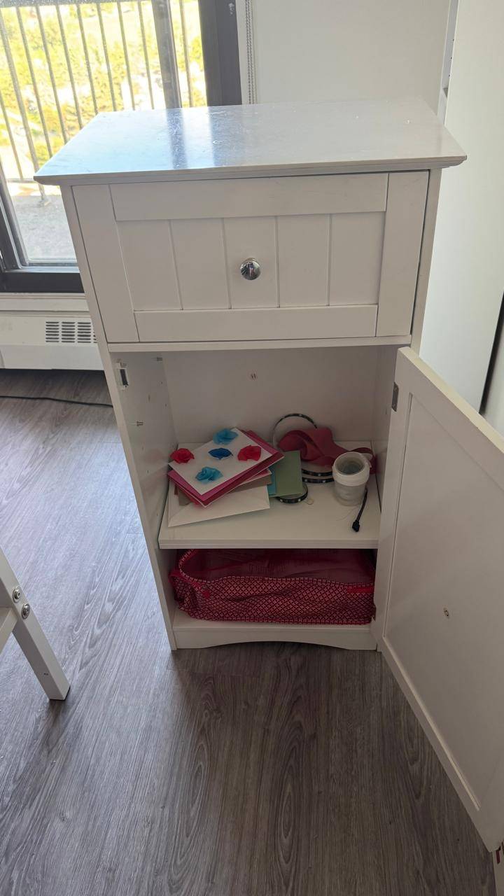 White Storage Cabinet with Drawer - photo 2