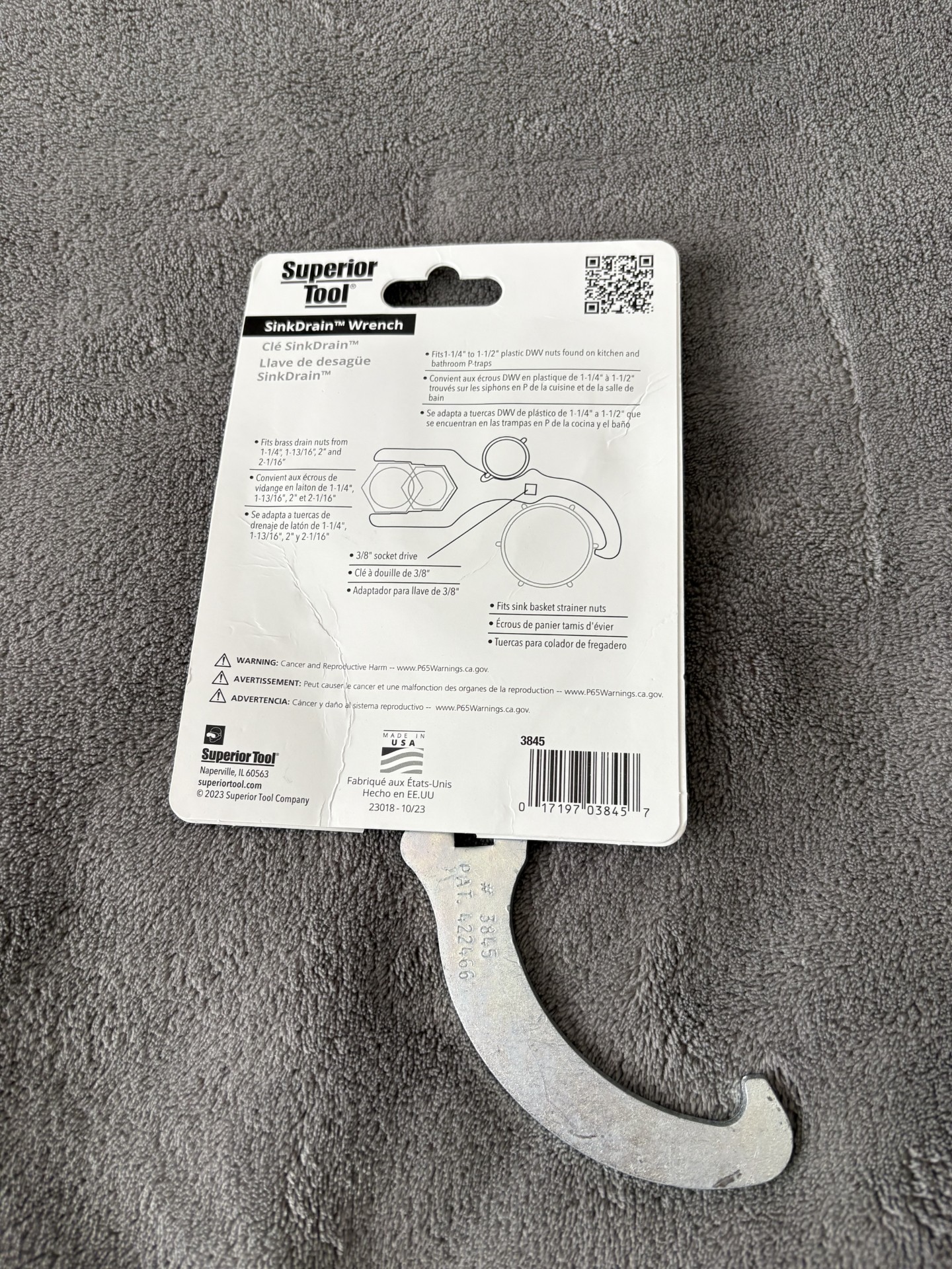 Superior Tool 3845 Sink Drain Wrench - photo 2