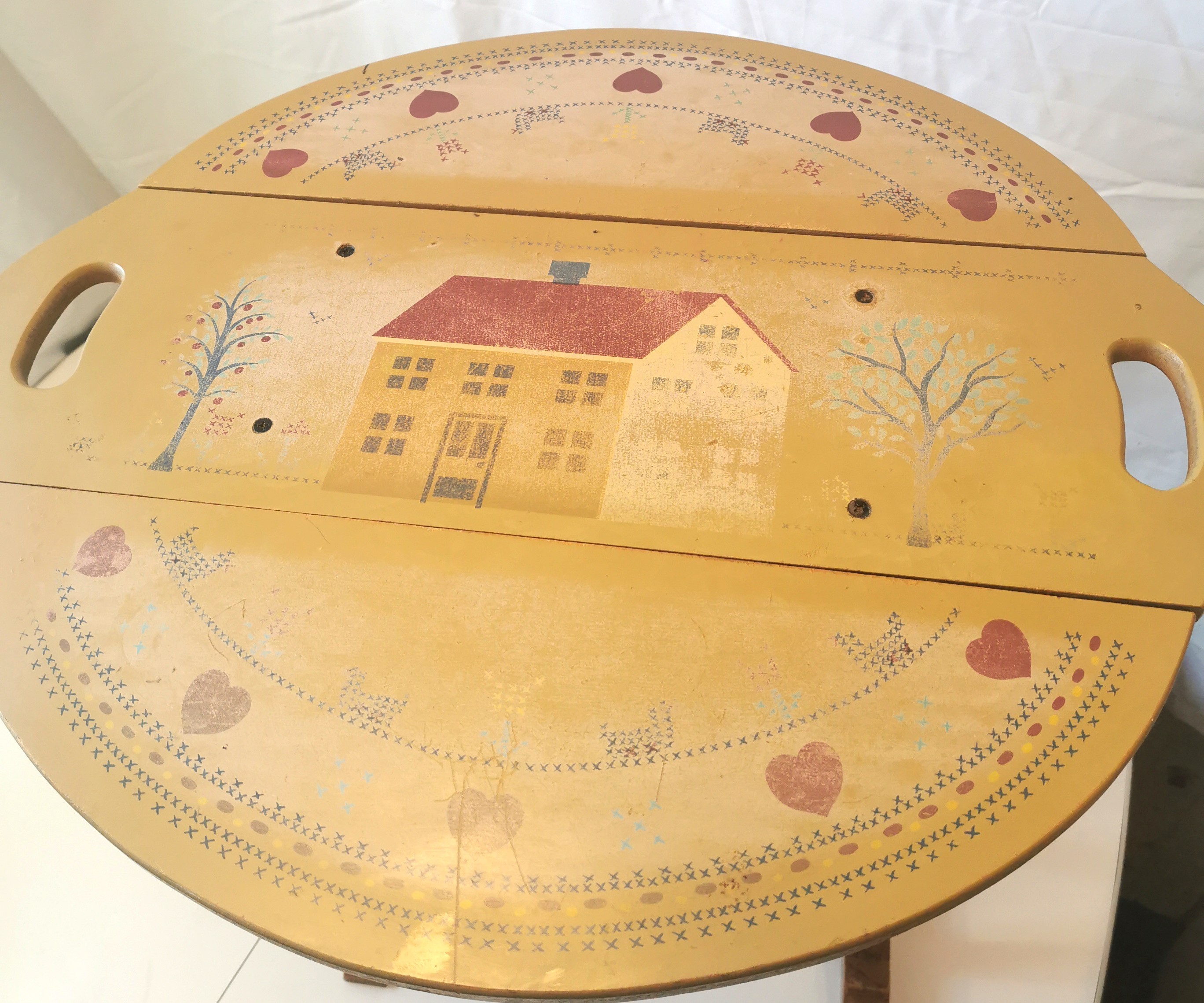 1989 Carol Wright Sales Drop Leaf Country Accent Table