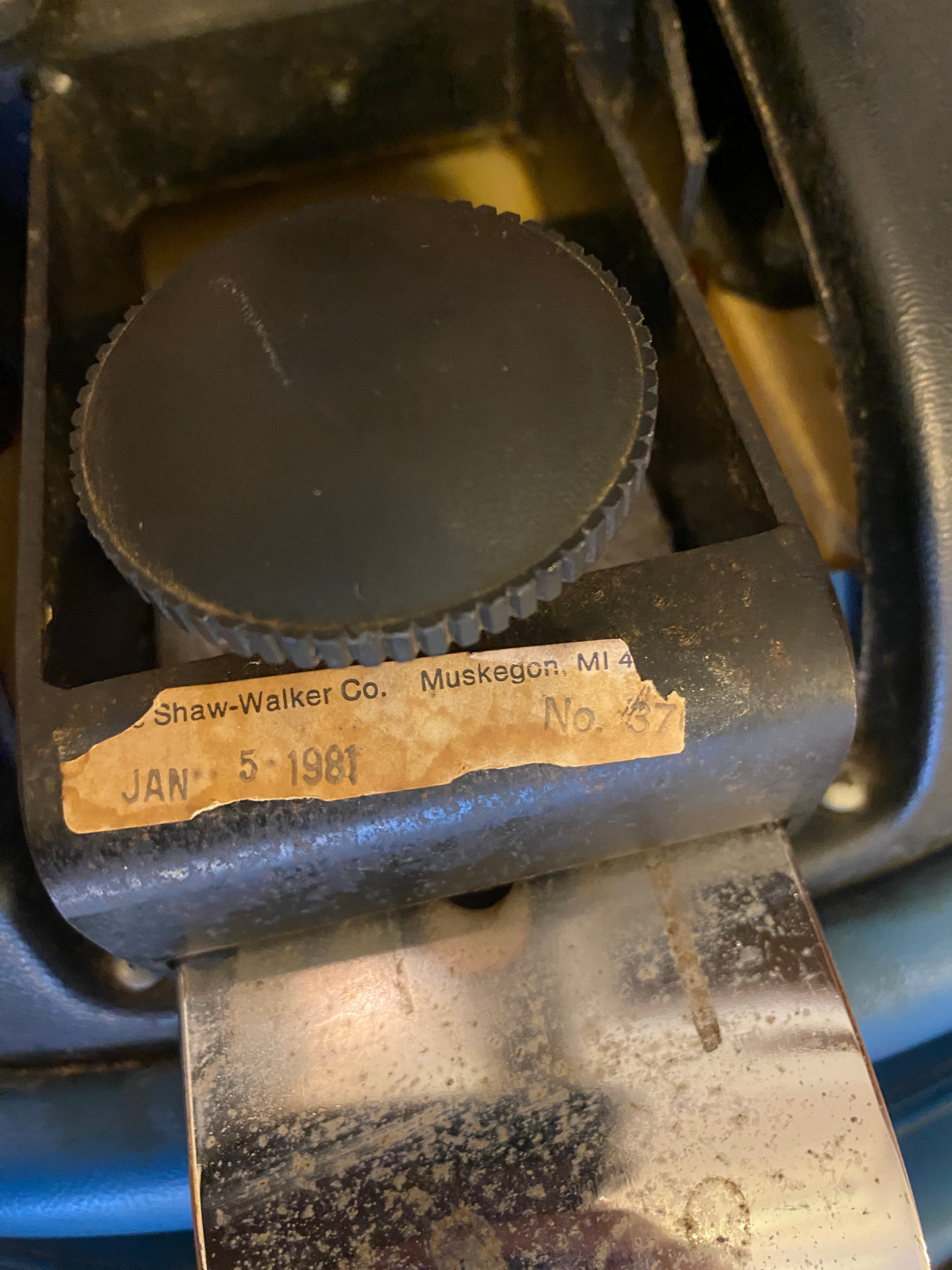 Vintage Blue Shaw Walker Industrial Swivel Chair - photo 2