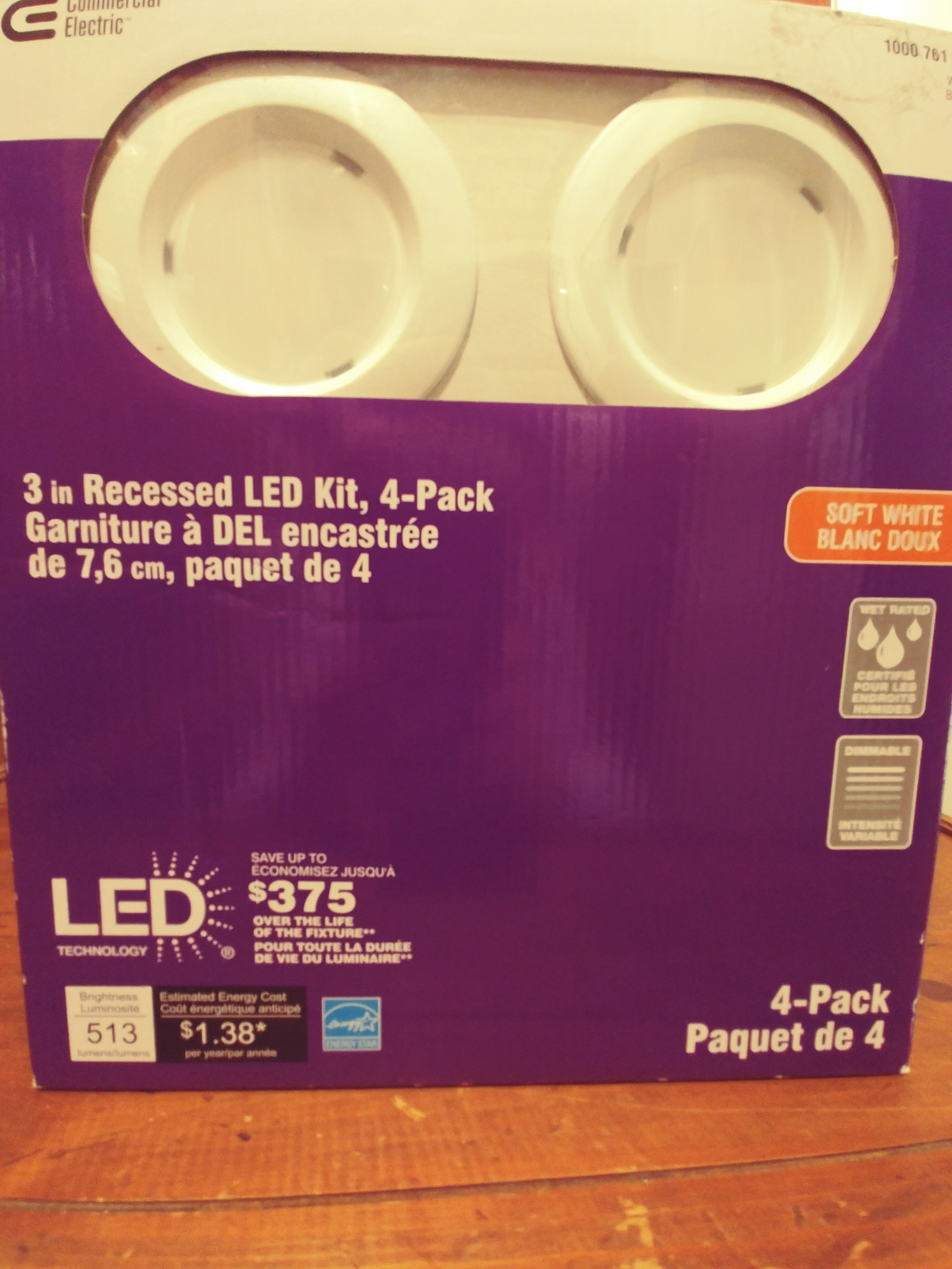 Commercial Electric 3” LED Recessed Light Kit (4-Pack)
