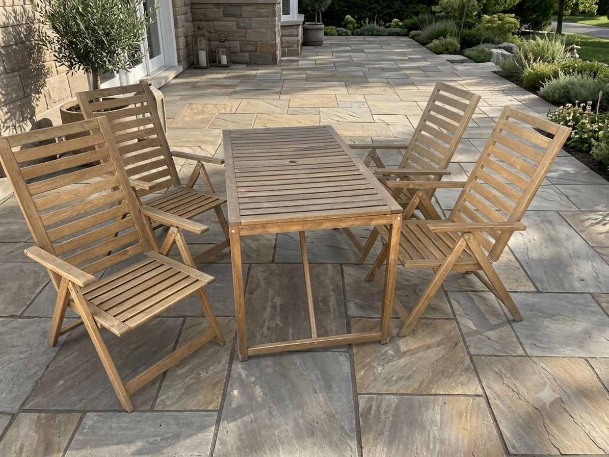 Solid Acacia Wood Dining Table and Chairs