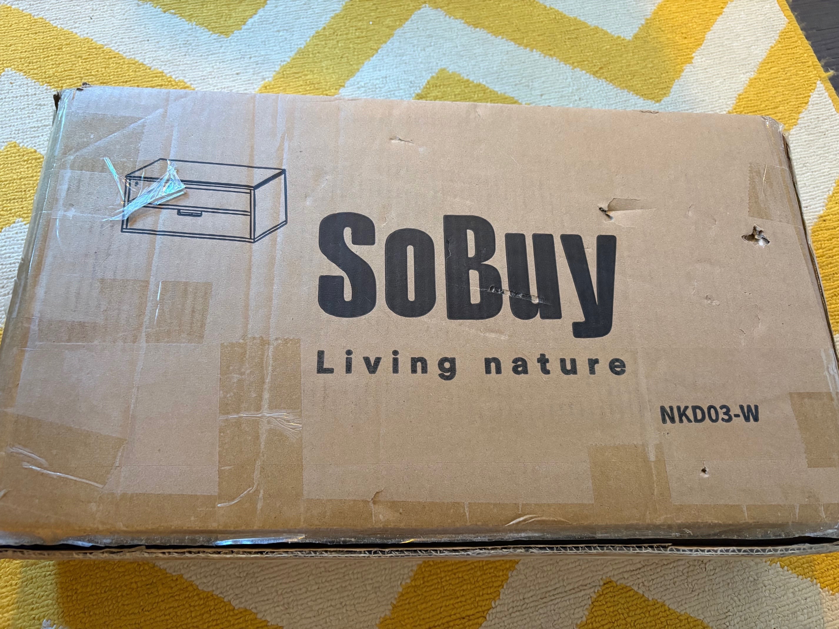 Floating Bedside Table with Drawer - New White SoBuy - photo 2