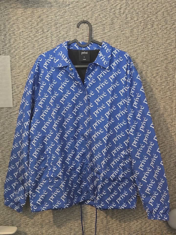 PRIVE BAEKHYUN EXO BLUE WHITE WALL COACH JACKET WOMENS LARGE