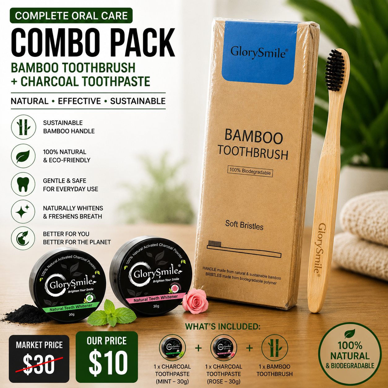 GlorySmile Natural Oral Care Combo Pack
