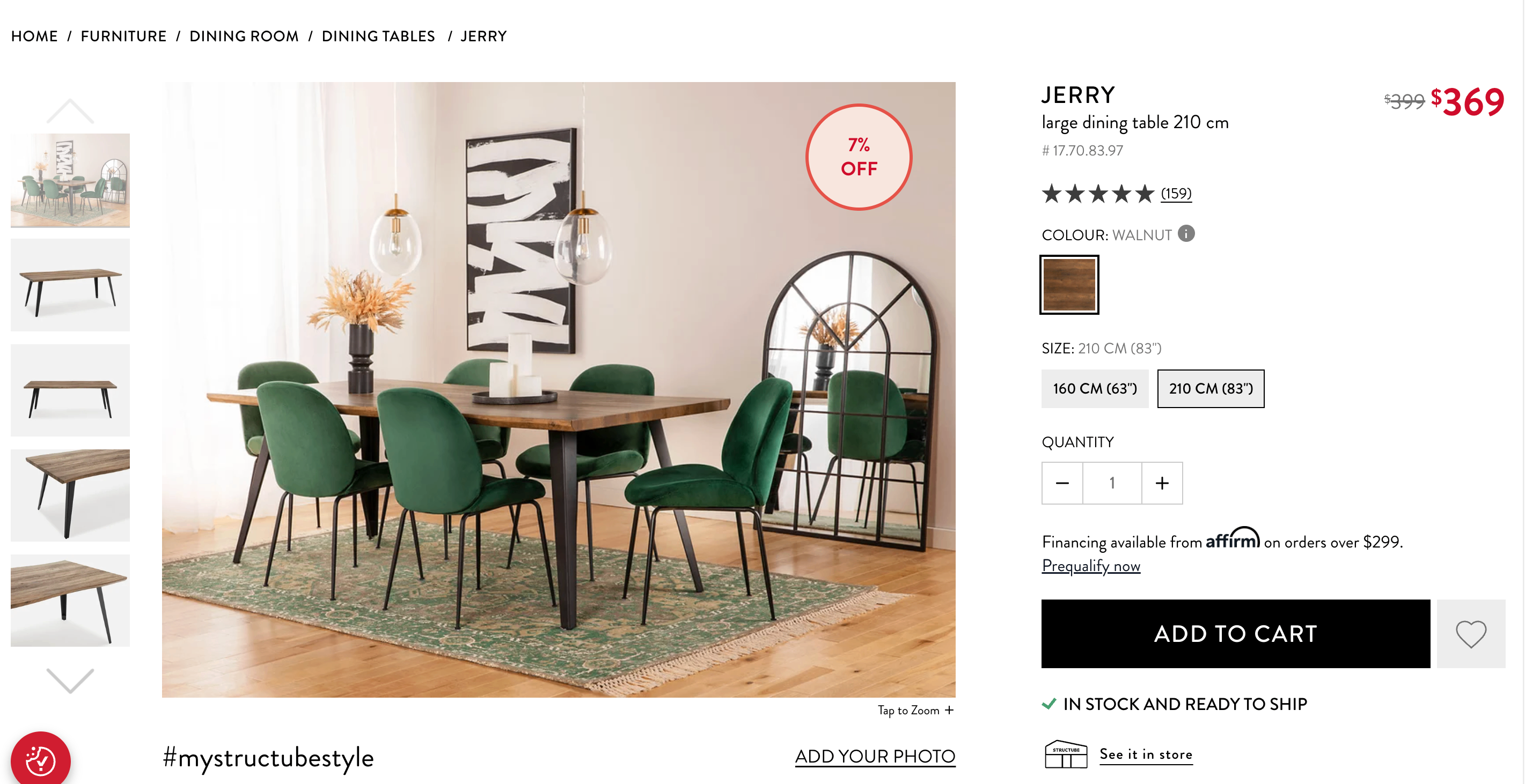 Structube JERRY Large Dining Table 210 cm - photo 4