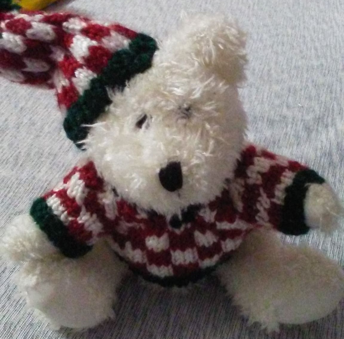 Bear Wearing Sweater and Hat - 8 Inches