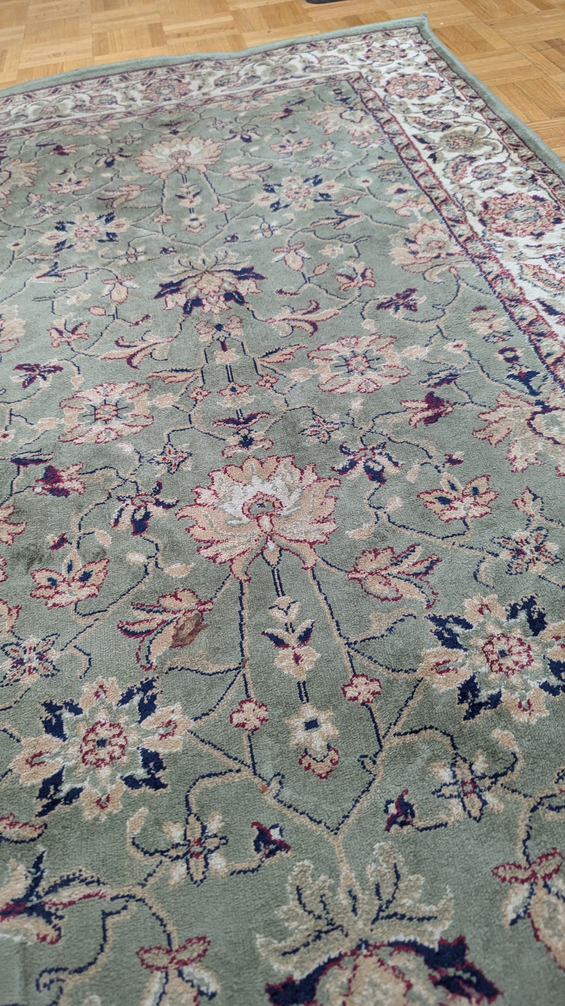 Used Handmade Floral Oriental Runner Rug Mat Carpet Majesty Gree - photo 2