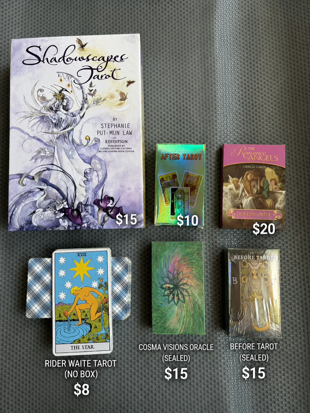 Tarot & Oracle Cards – Various Decks ($8–20)