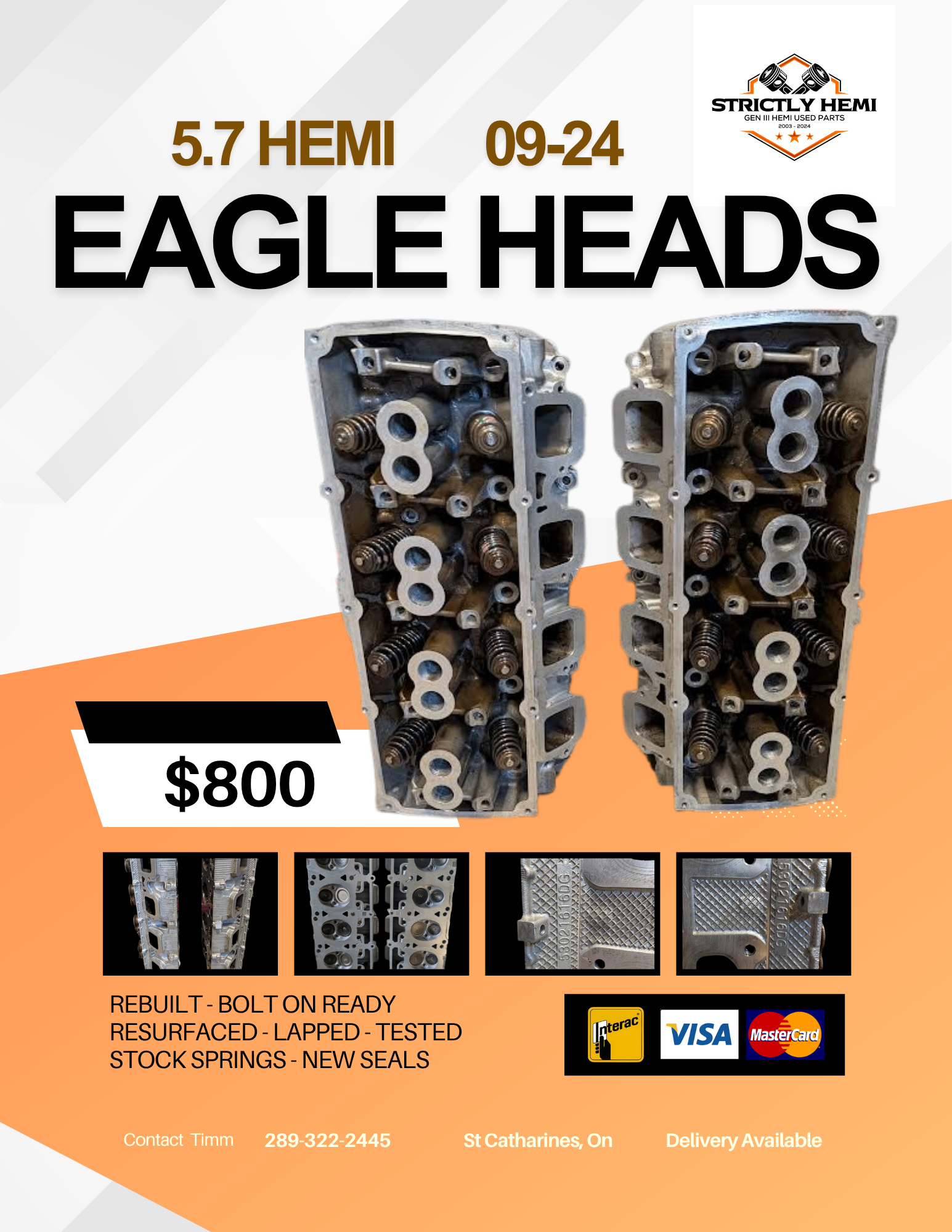 5.7 HEMI rebuilt Eagle Heads
