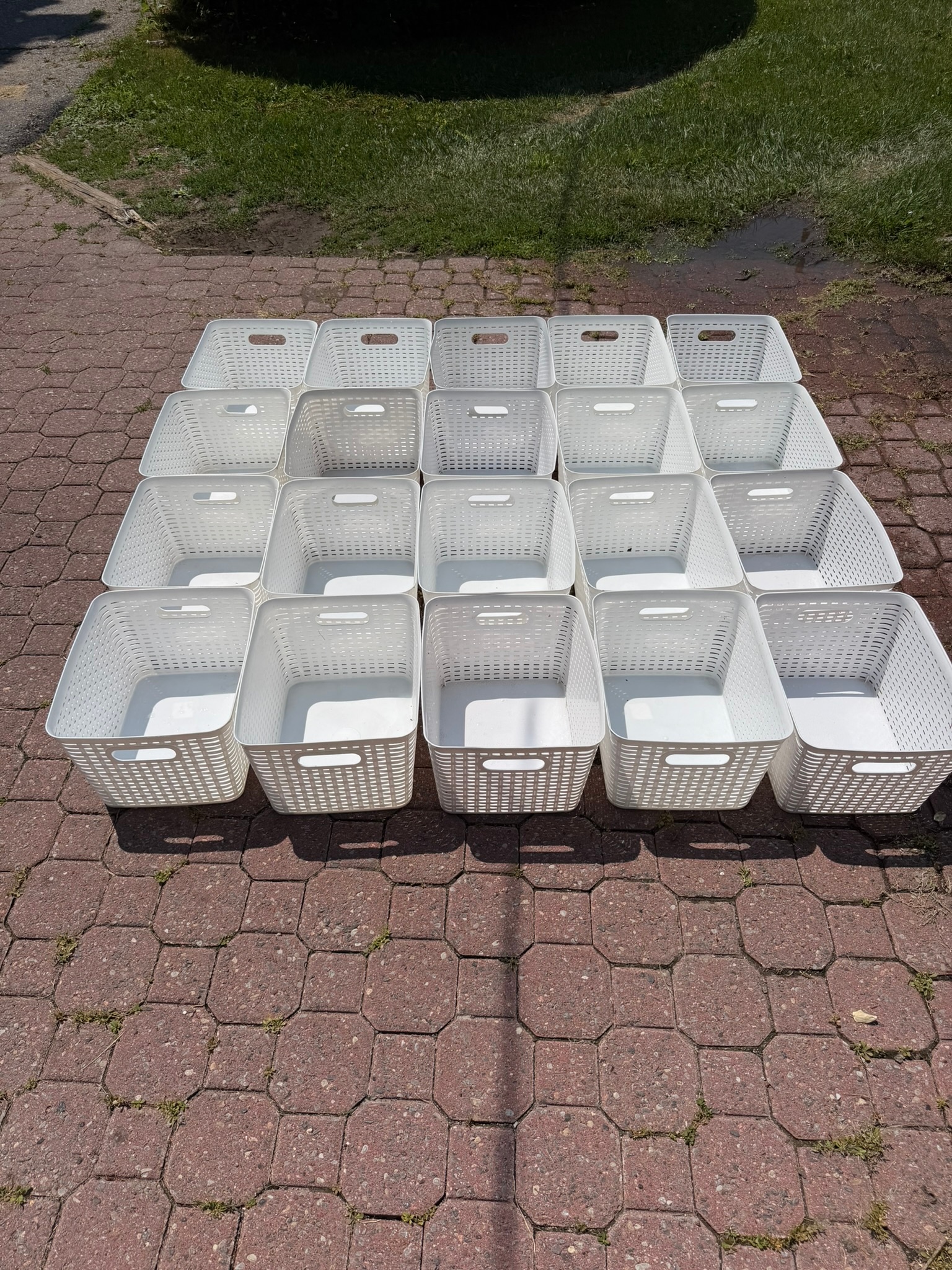 Lot of White Storage Baskets
