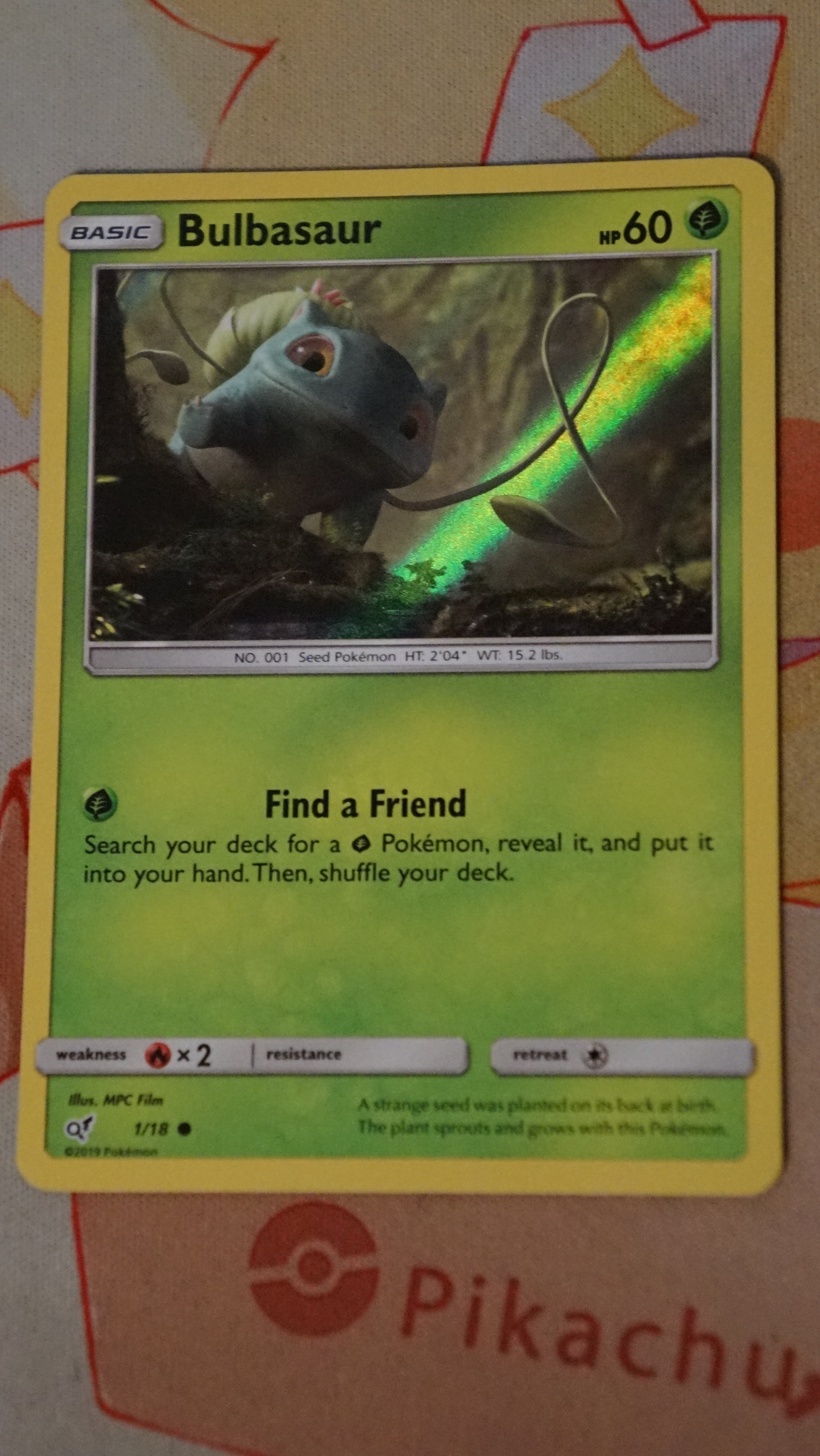 Pokemon Bulbasaur 1/18 Detective Pikachu Holo LP - photo 3
