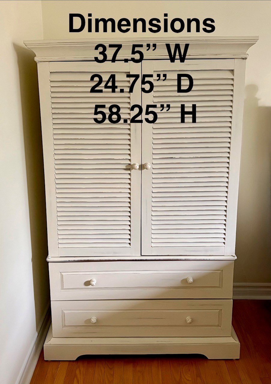 White Armoire Cabinet with Drawers