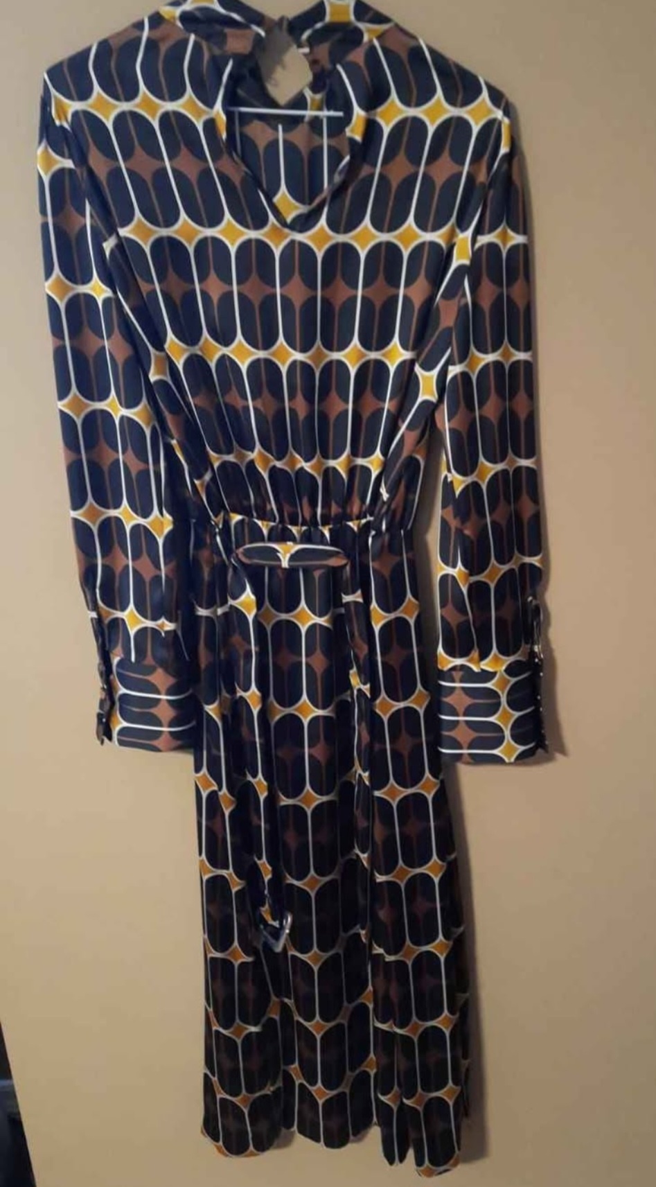 ZARA Geometric Pattern Long Sleeve Dress - photo 5