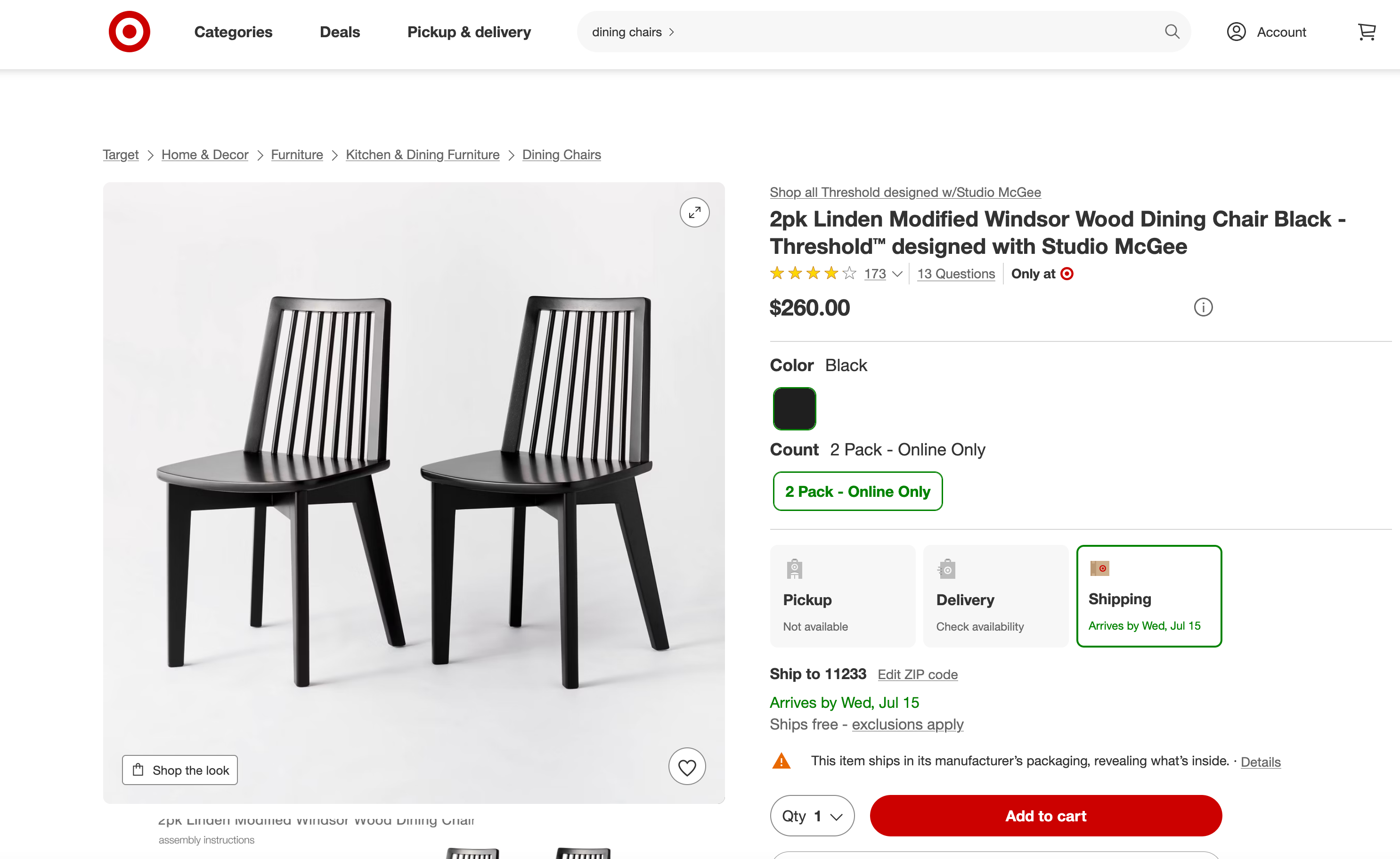 Linden Modified Windsor Wood Dining Chair Black x2 - photo 5