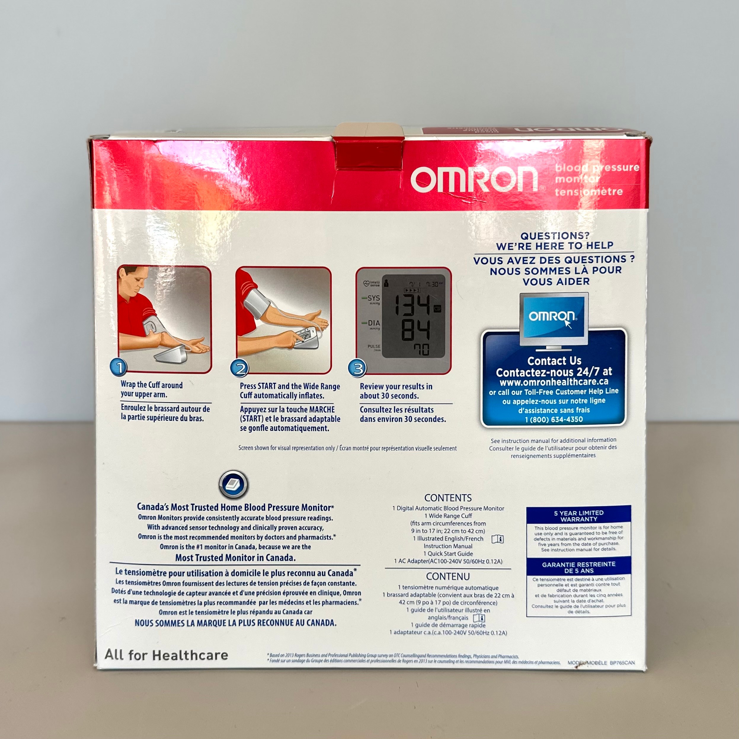 Omron BP765CAN Upper Arm Blood Pressure Monitor - photo 2